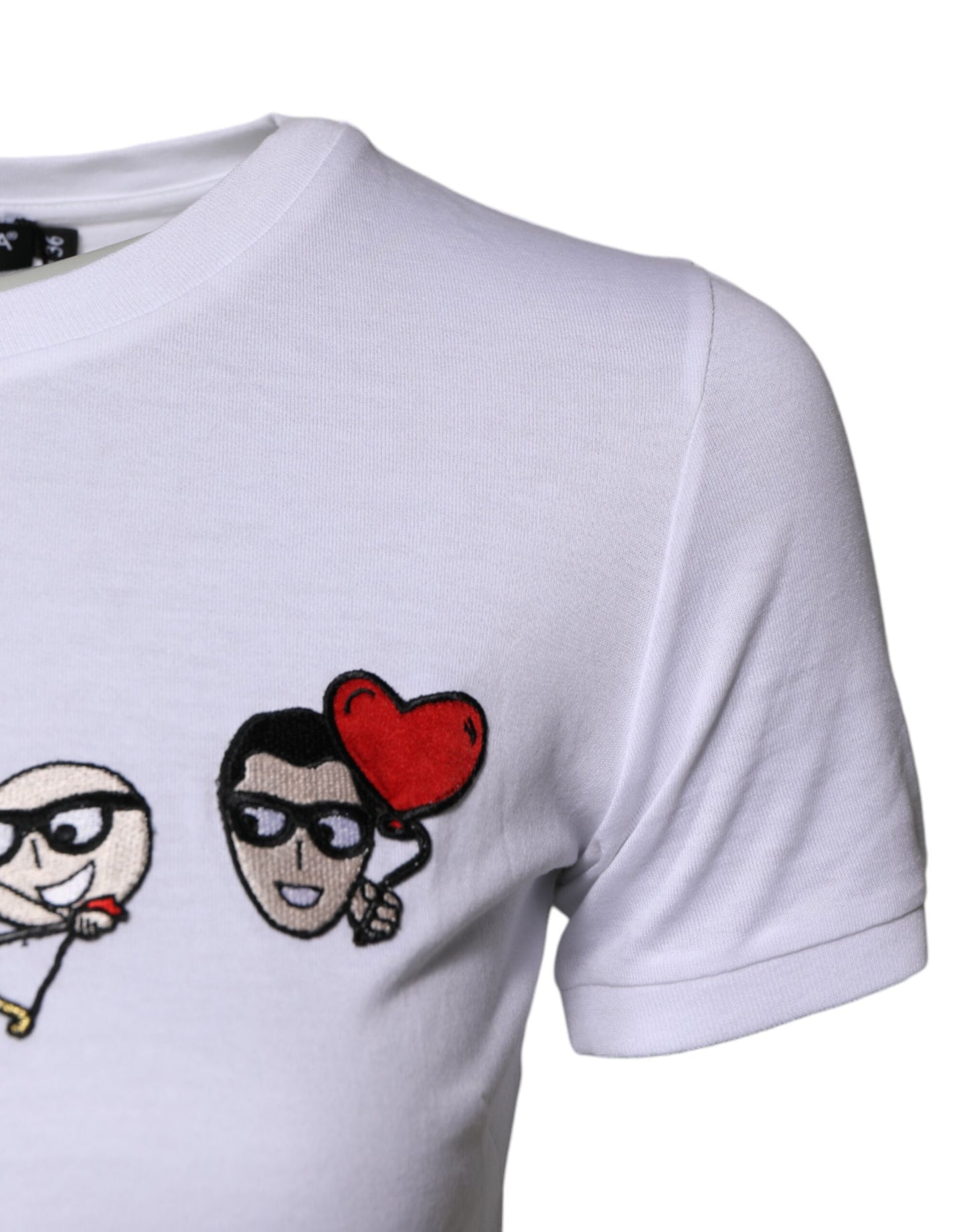 White #DGFAMILY Cotton Embroidery T-shirt