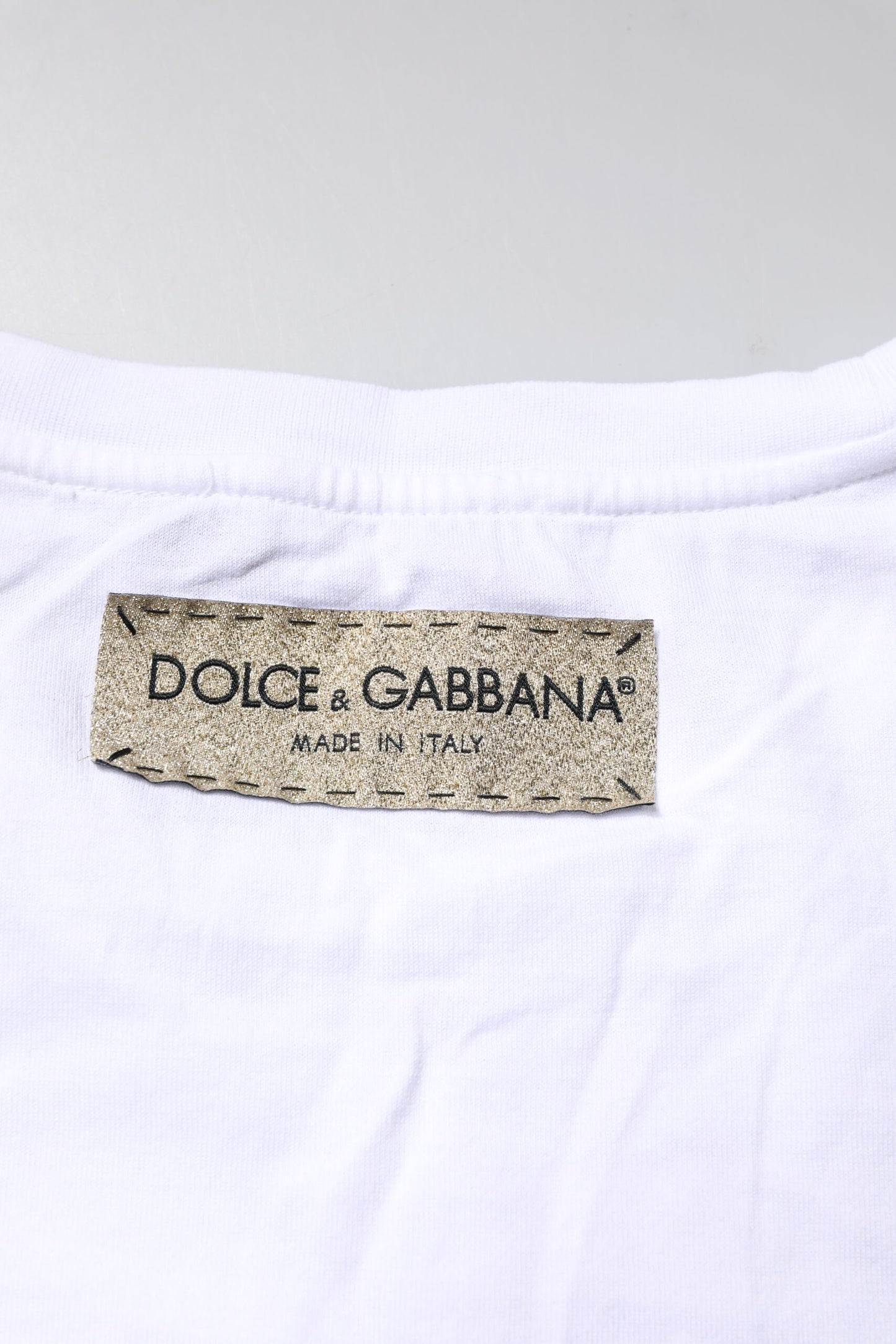 White Printed Round Neck Top Cotton T-shirt