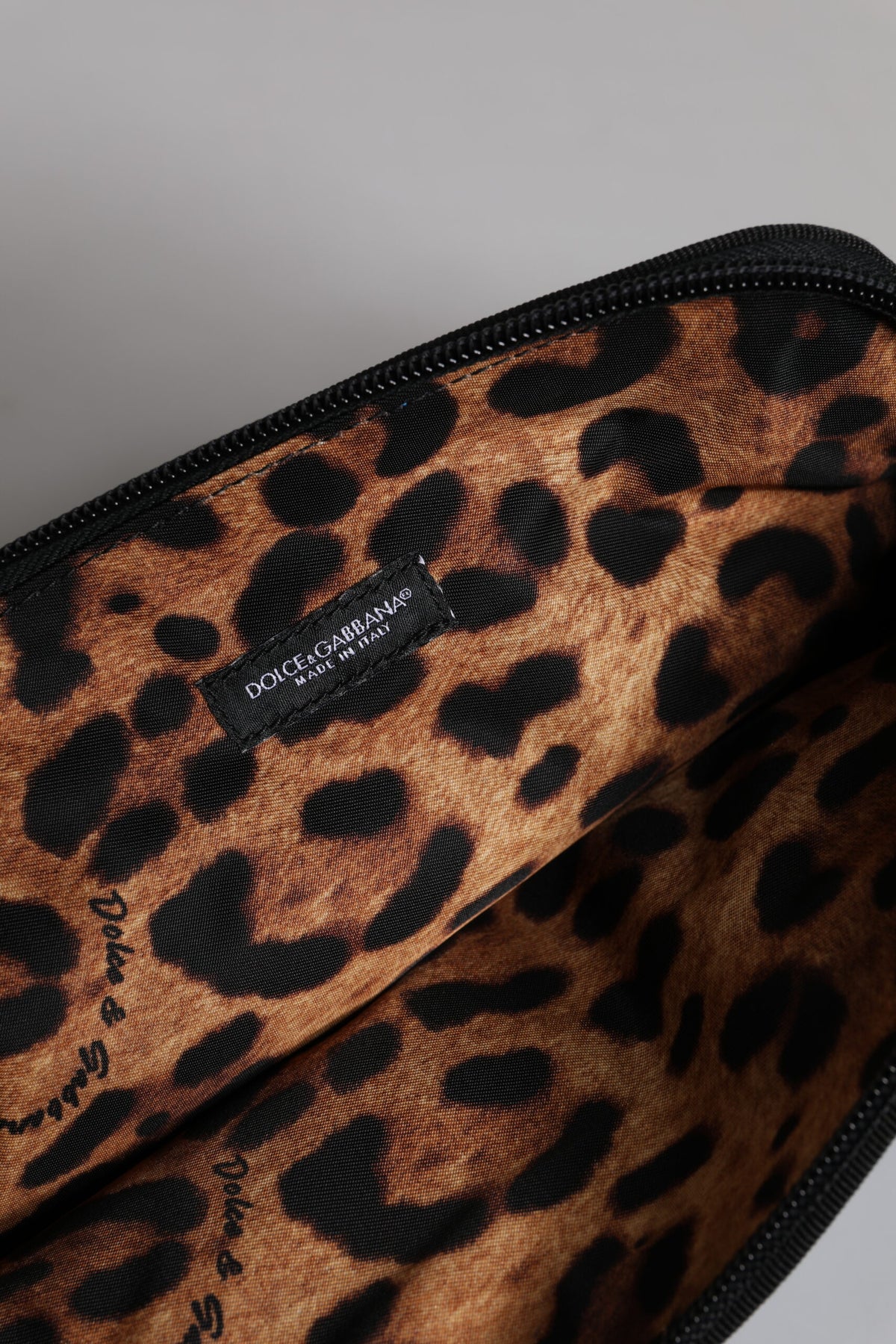 Blue DG Logo Print Clutch Zip Borse Pouch Bag