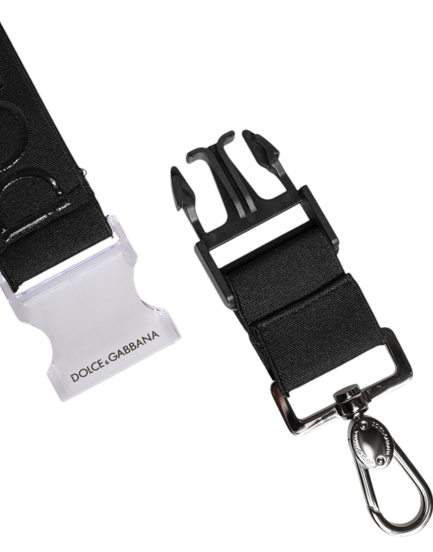 Black Stretch Polyester Rubberised DG Logo Keychain