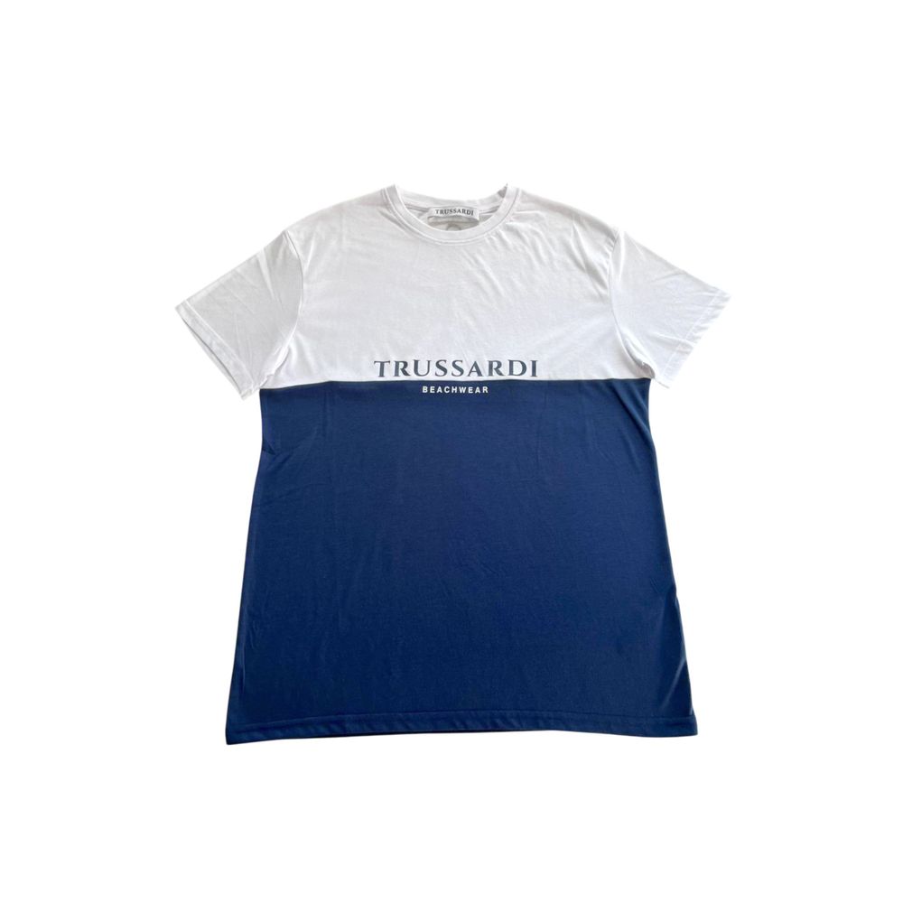 Blue Cotton Men T-Shirt