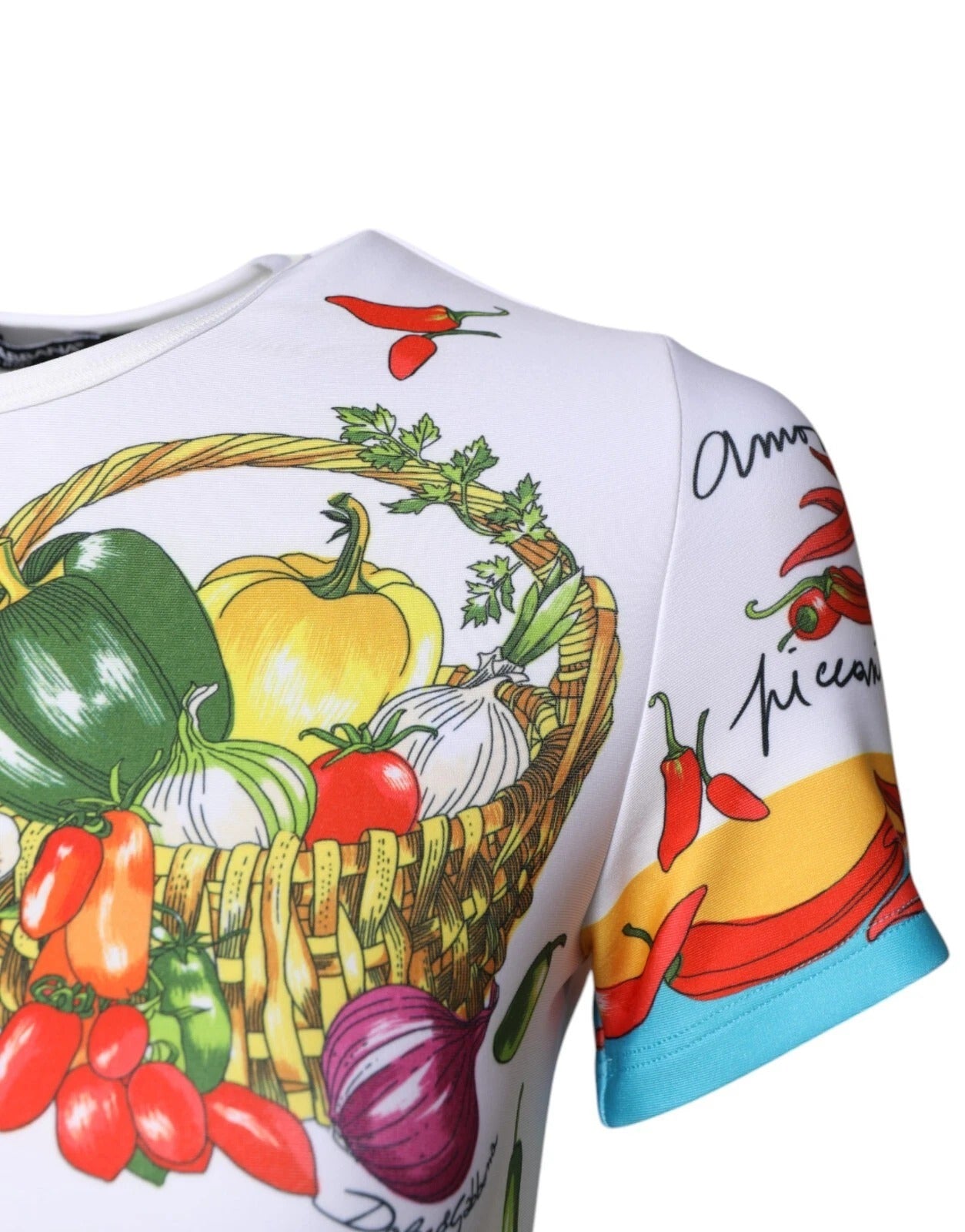 Multicolor Print Short Sleeves Cropped Top