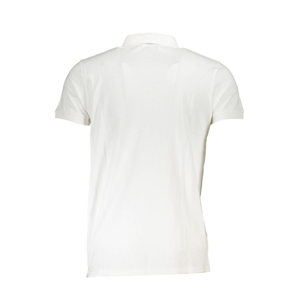 White Cotton Men Polo Shirt