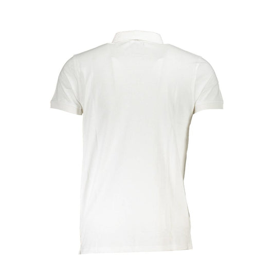 White Cotton Men Polo Shirt