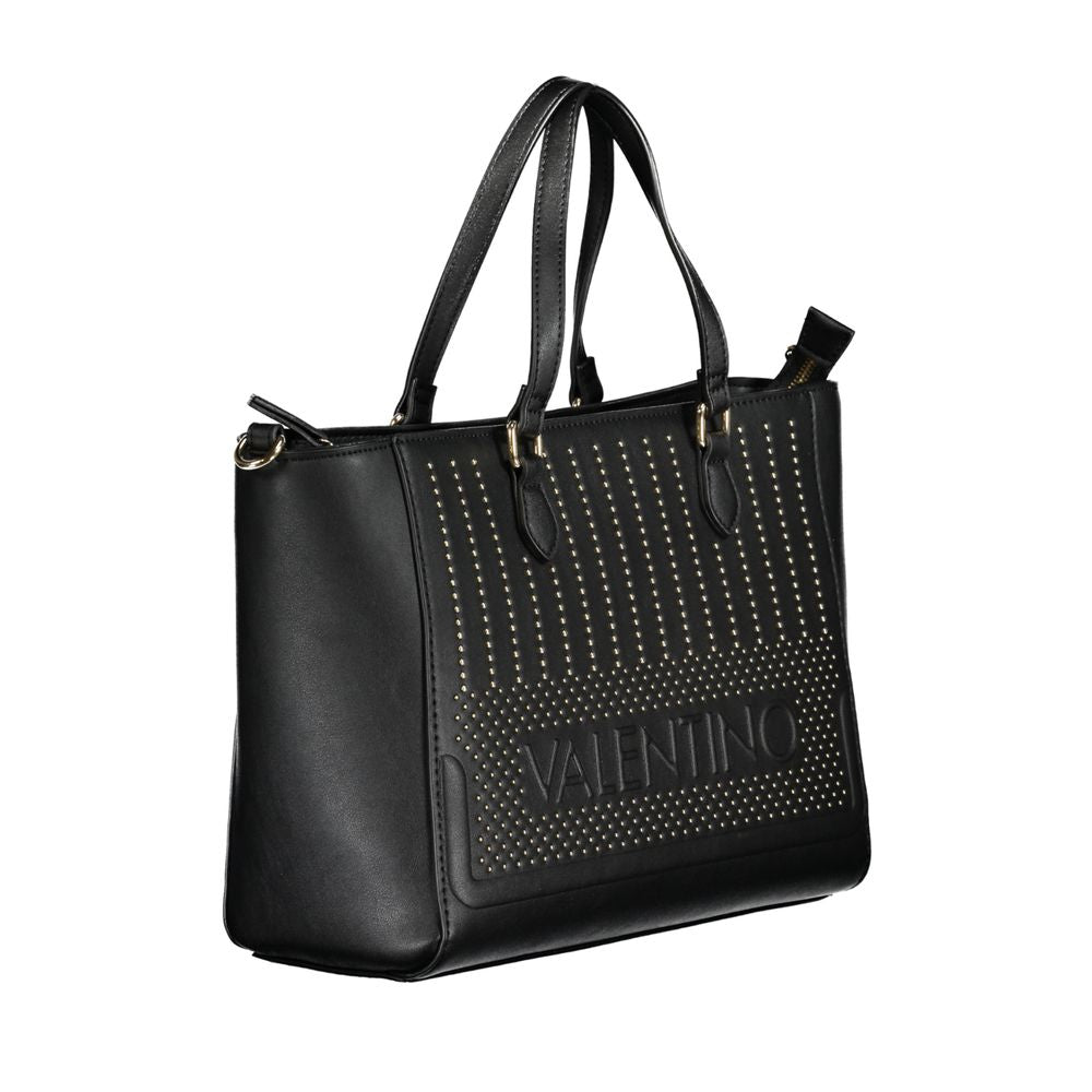 Black Polyurethane Women Handbag