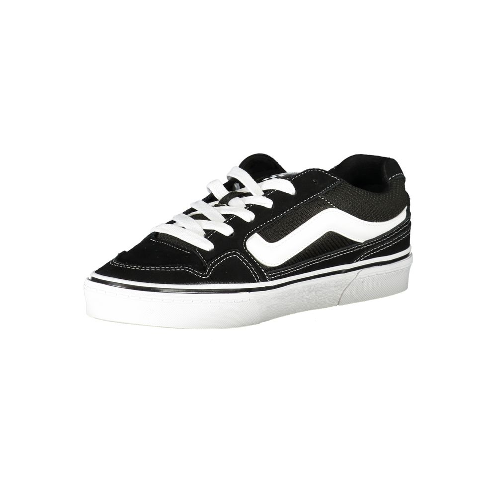 Black Polyester Athletic Sneakers