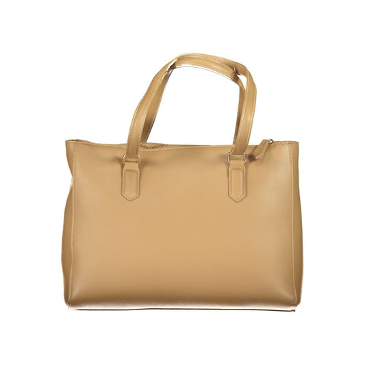 Beige Polyurethane Women's Bag