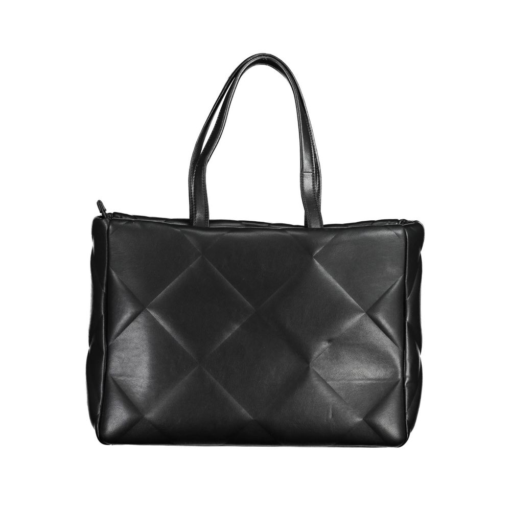 Black Polyester Women Handbag
