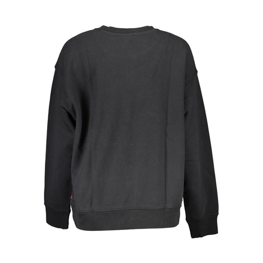 Black Cotton Women Sweatshirt