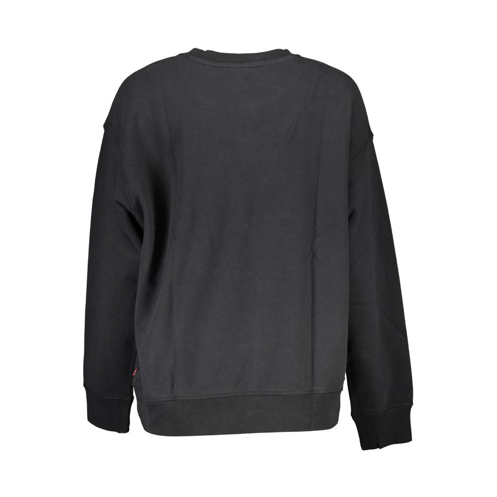 Black Cotton Women Sweatshirt