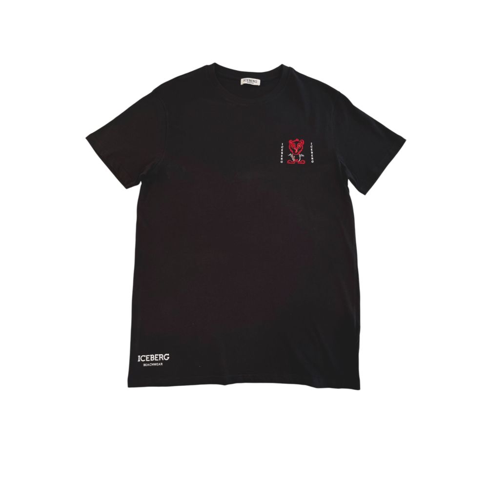 Black Cotton Men T-Shirt