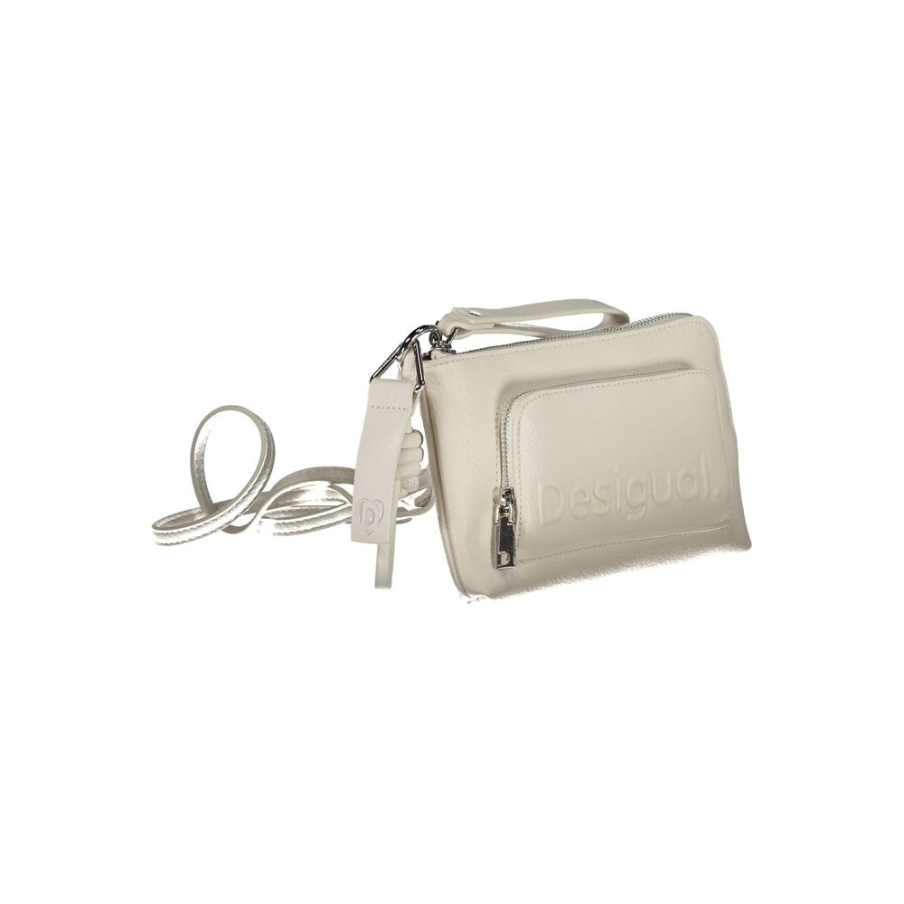 Bianco Polyurethane Women Handbag