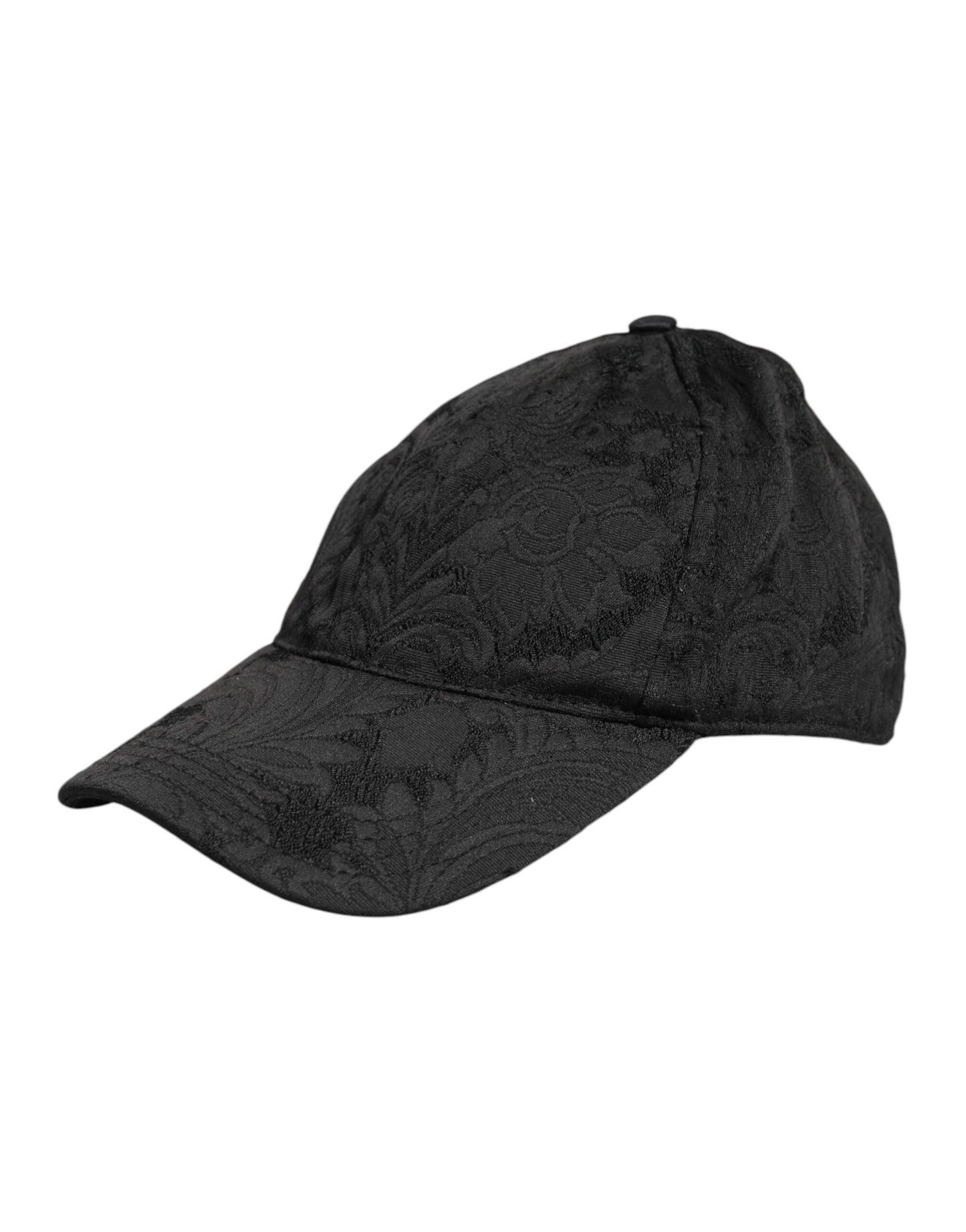 Black Floral Jacquard 6 Panels Baseball Cap