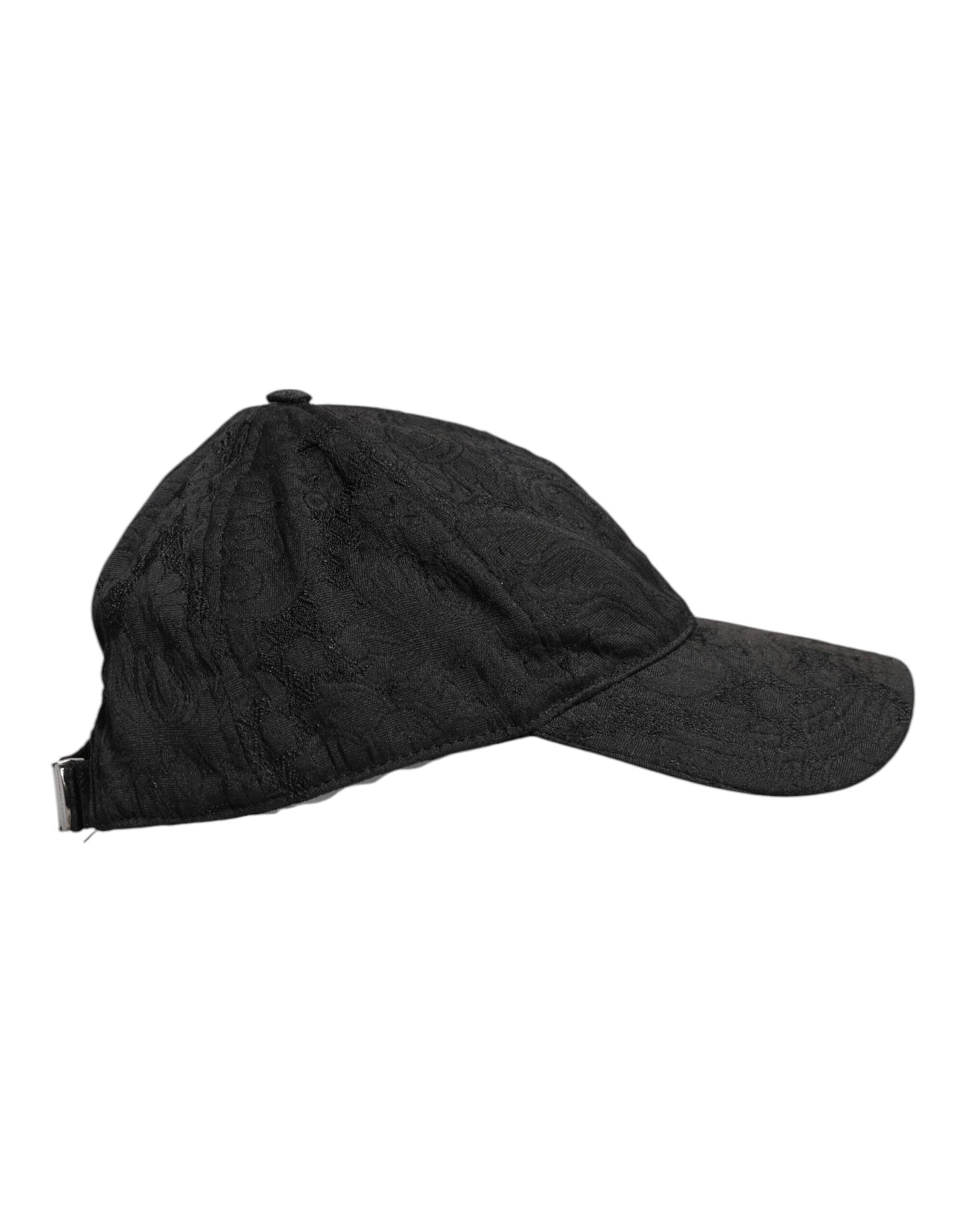 Black Floral Jacquard 6 Panels Baseball Cap