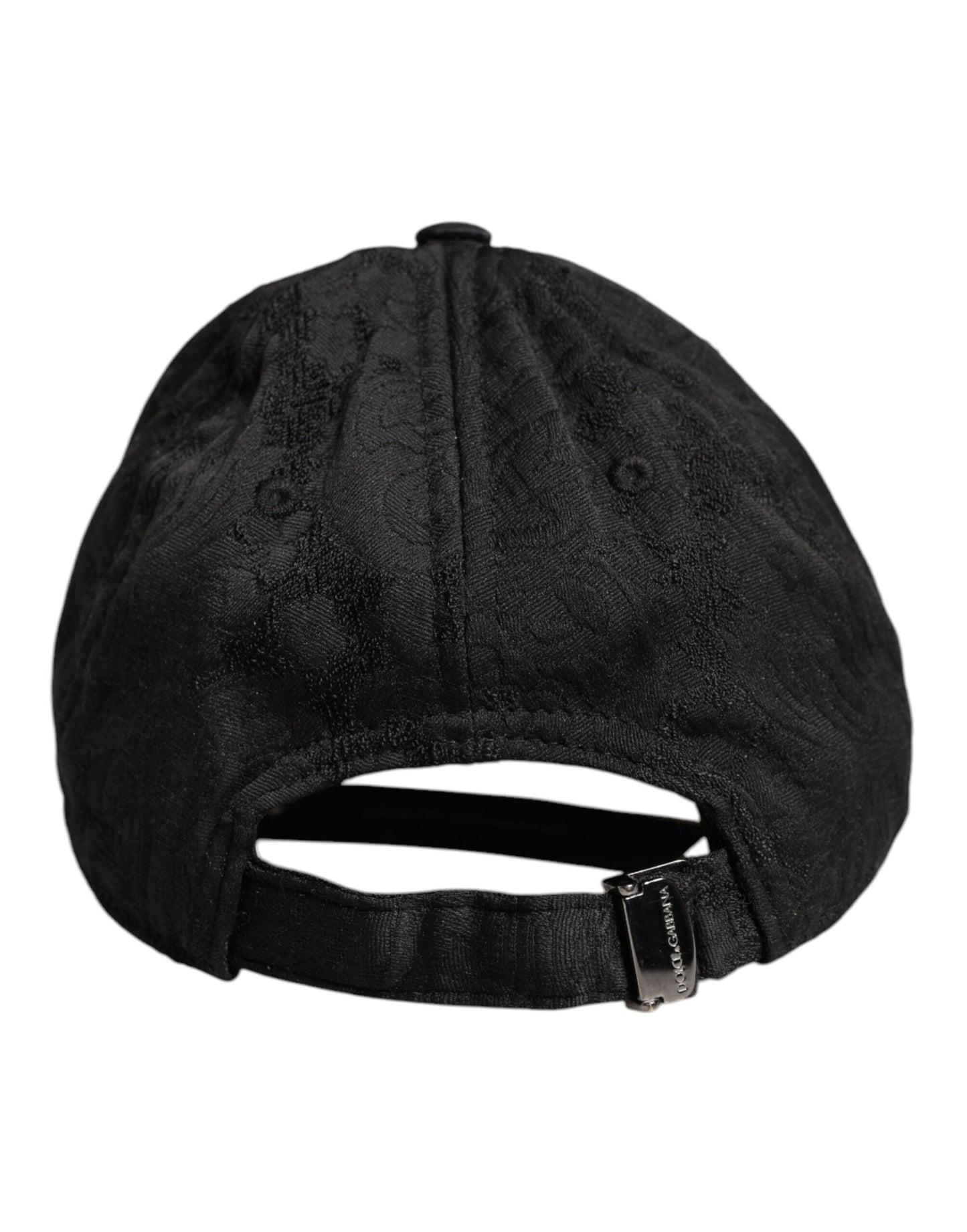 Black Floral Jacquard 6 Panels Baseball Cap