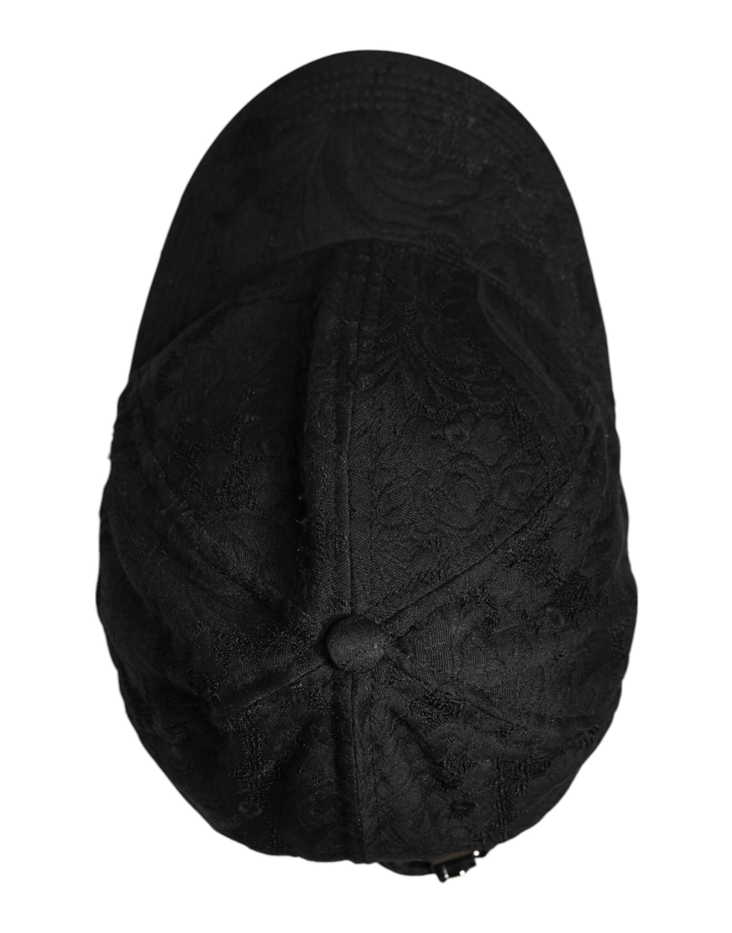 Black Floral Jacquard 6 Panels Baseball Cap