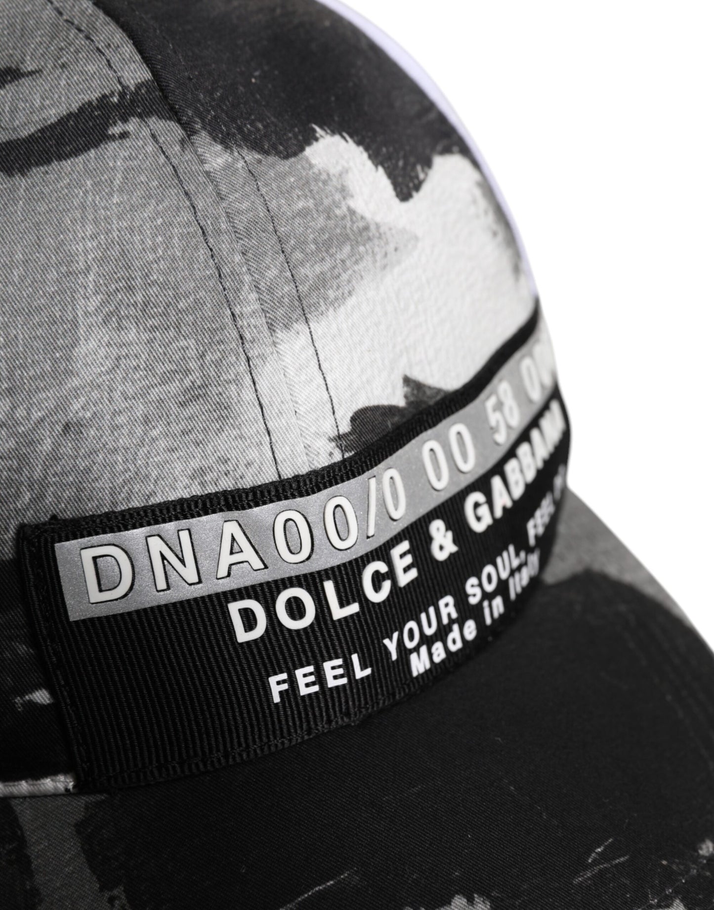 White Gray Camouflage 6 Panels Baseball Cap