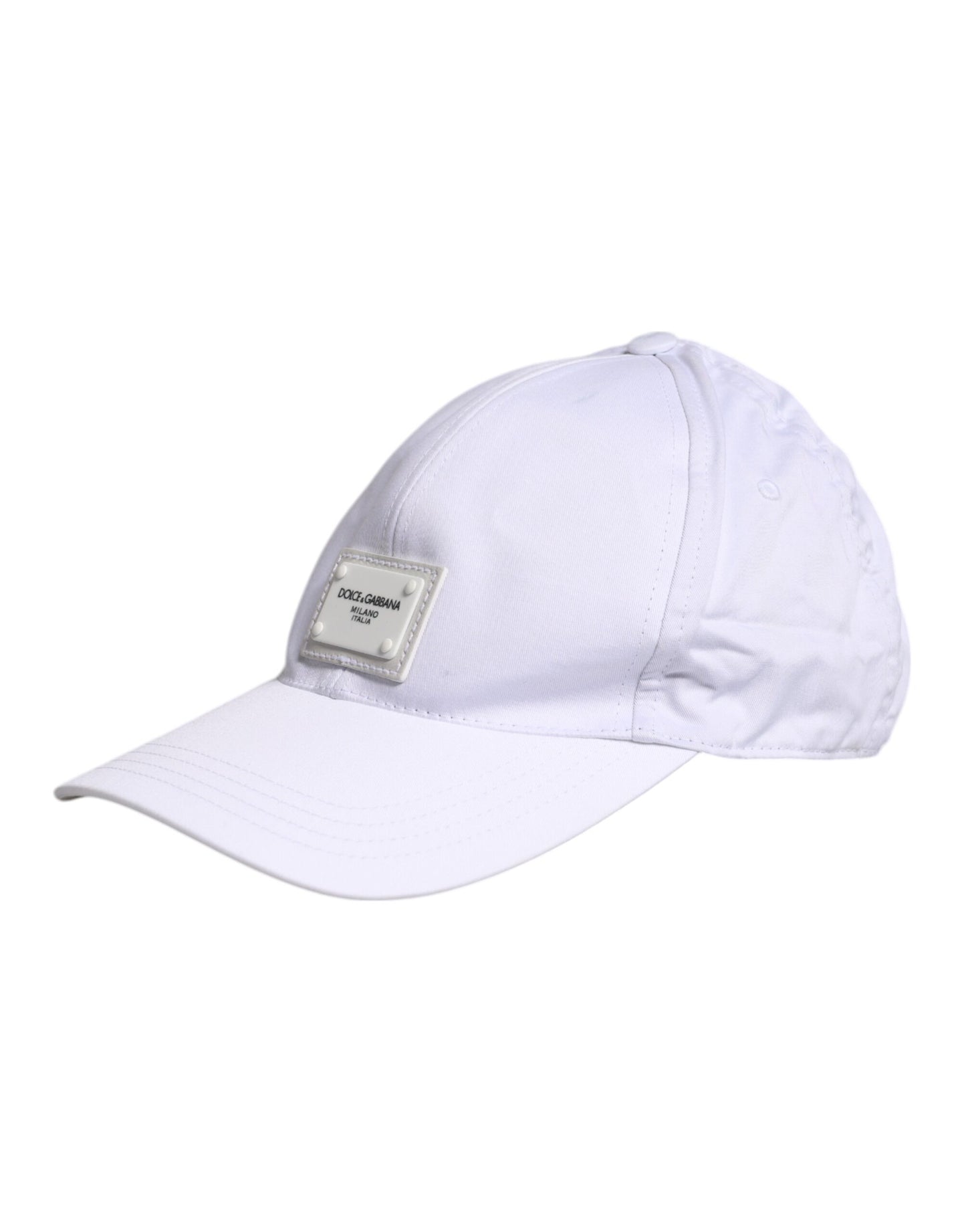 White DG Logo Plaque 6 Panels Baseball Cap