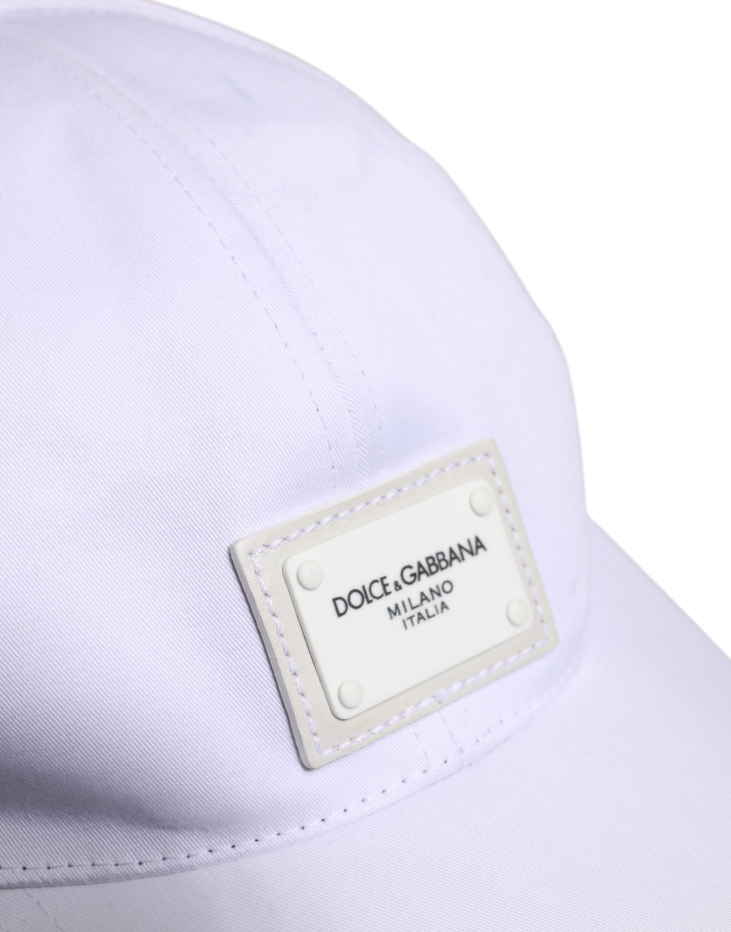 White DG Logo Plaque 6 Panels Baseball Cap