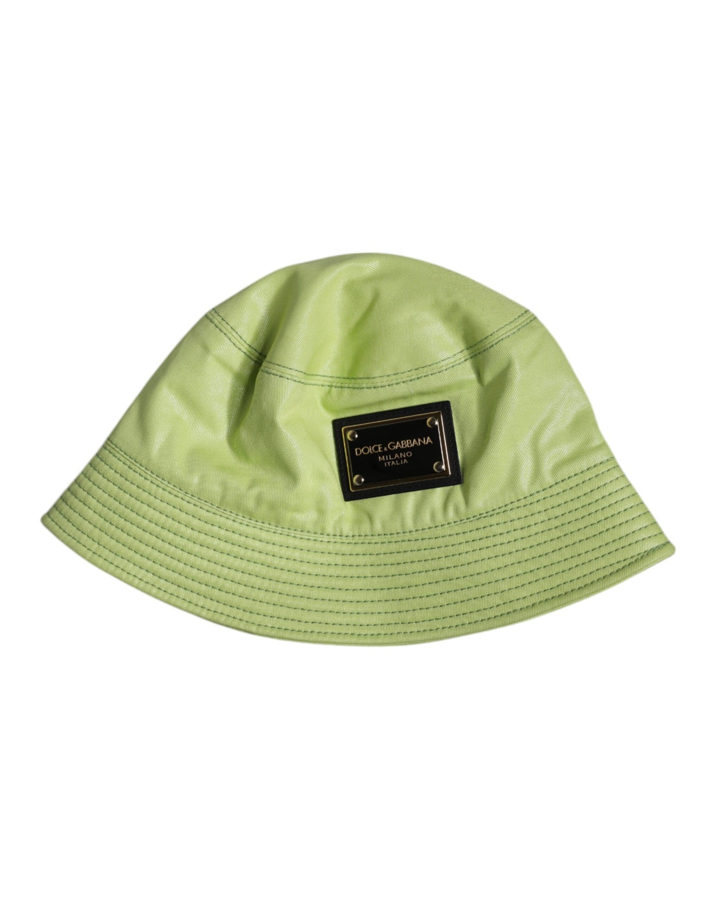 Green DG Plaque Wide Brim Bucket Hat