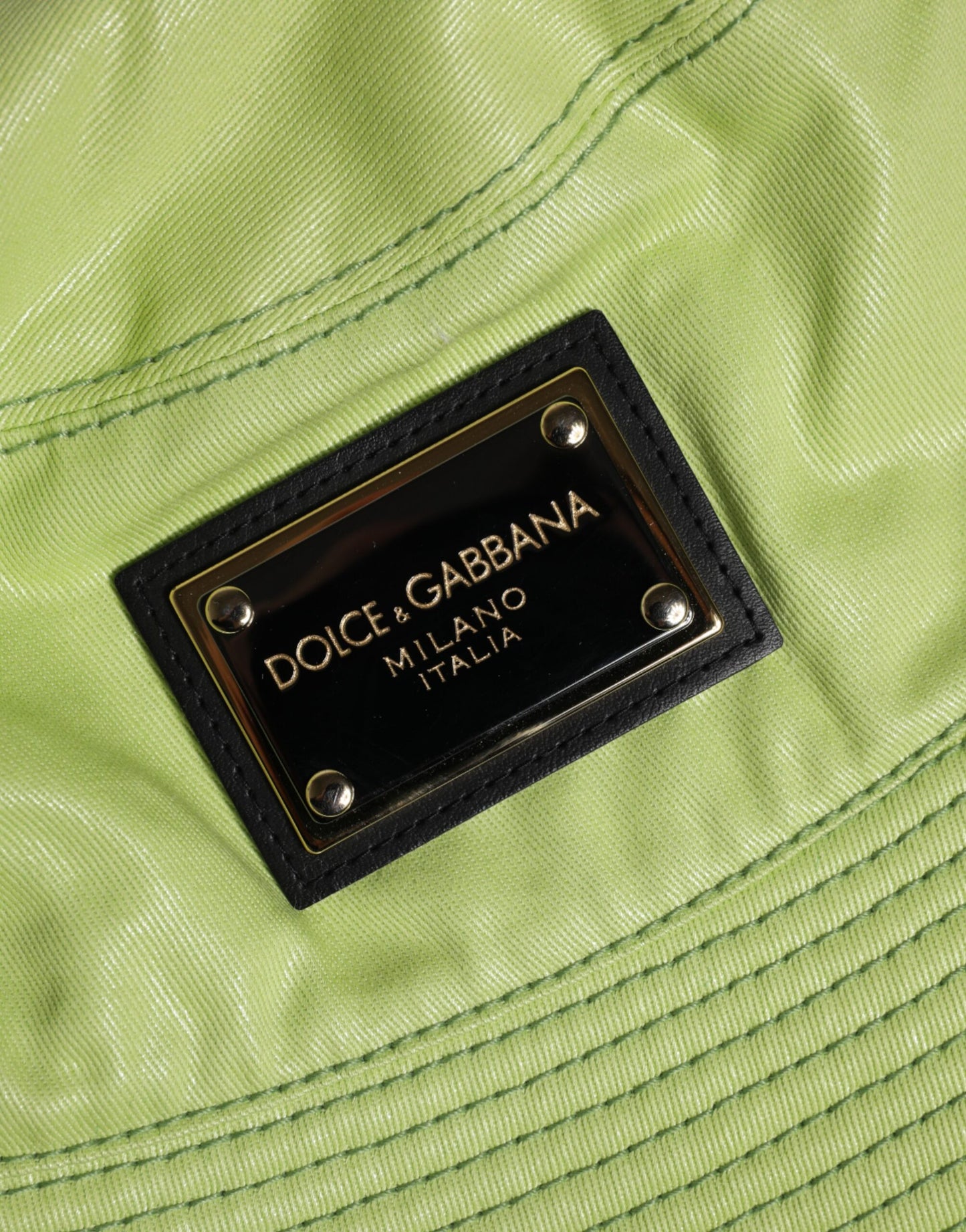 Green DG Plaque Wide Brim Bucket Hat