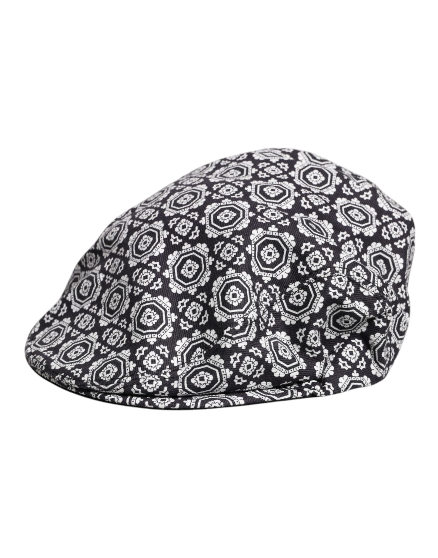Black White Printed Newsboy Capello Cabbie Hat