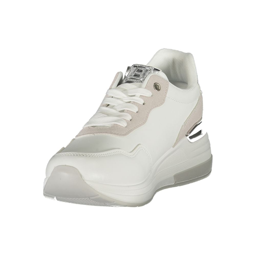 White Polyester Women Sneaker