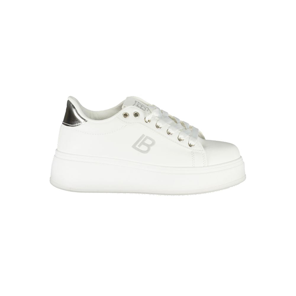 White Synthetic Women Sneaker