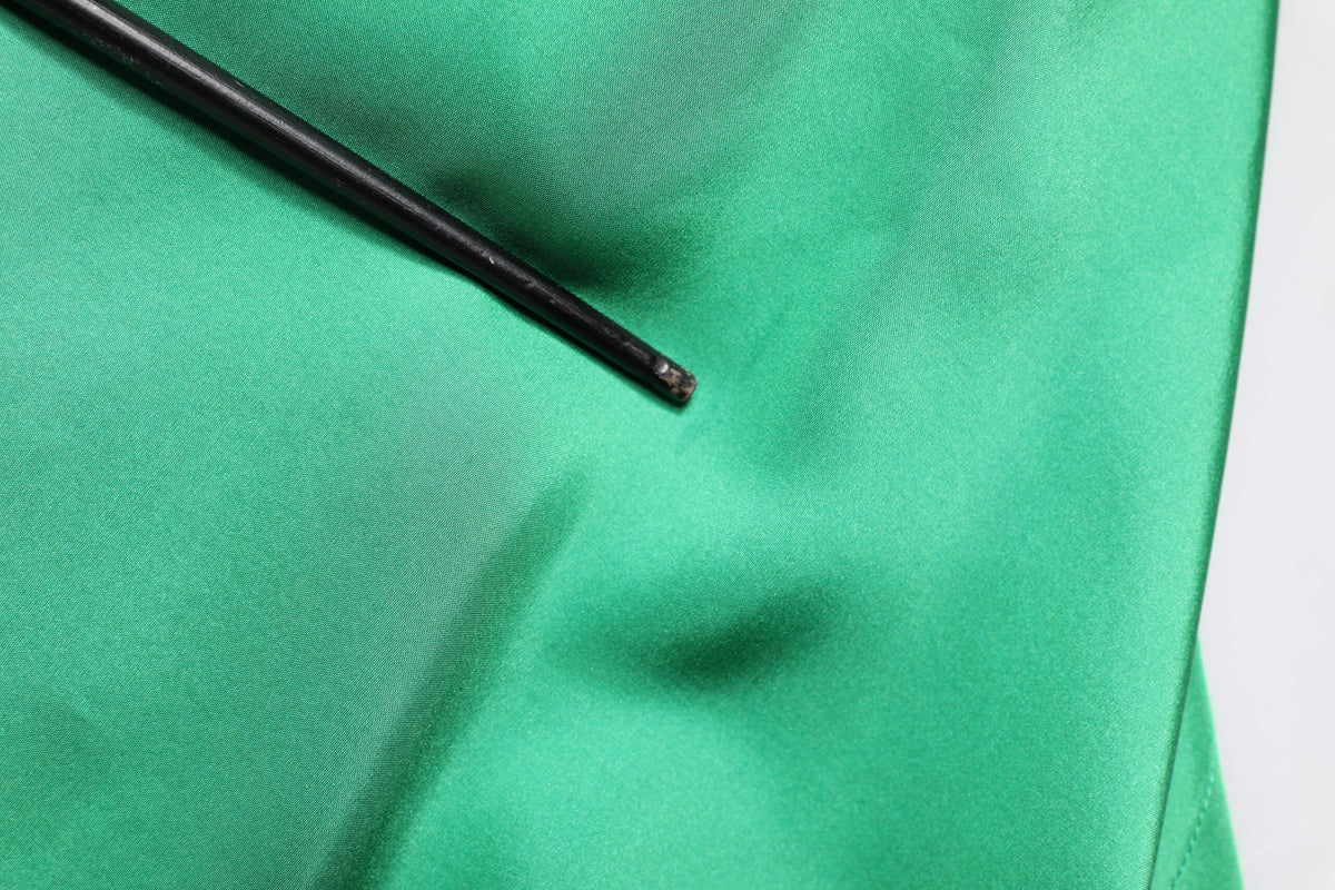 Green Silk Satin Long Sleeves Casual Shirt