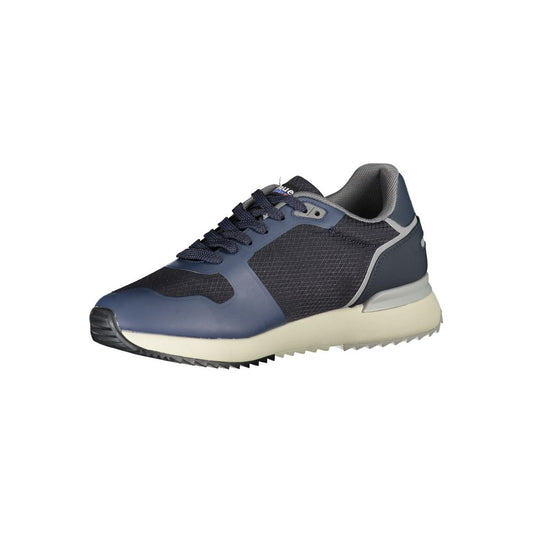 Blue Polyester Athletic Sneakers