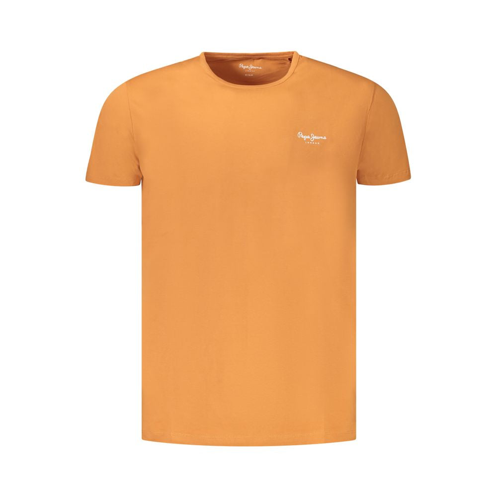 Orange Cotton Men T-Shirt