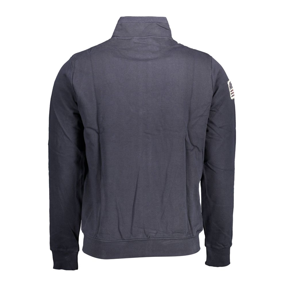 Blue Cotton Men Sweatshirt
