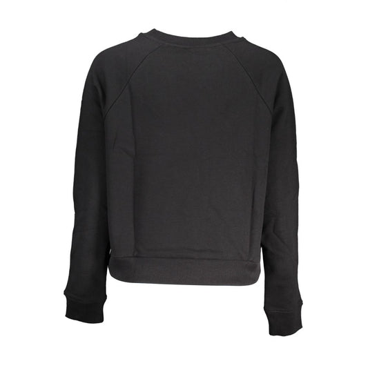 Black Cotton Women Sweatshirt