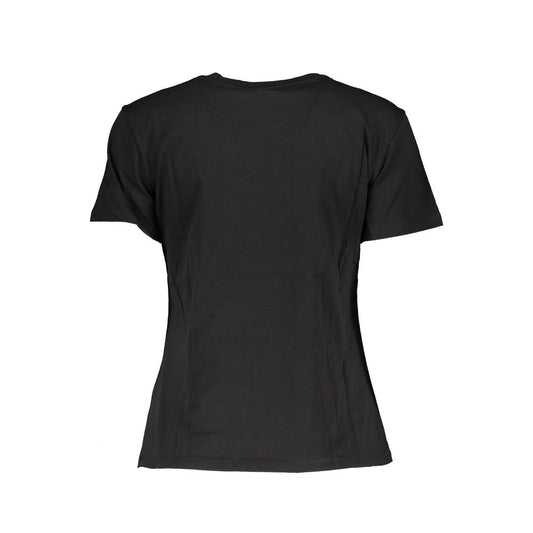 Black Cotton Women T-Shirt