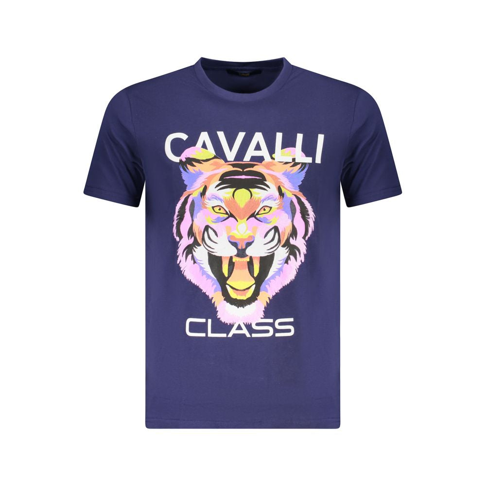 Blue Cotton Men T-Shirt