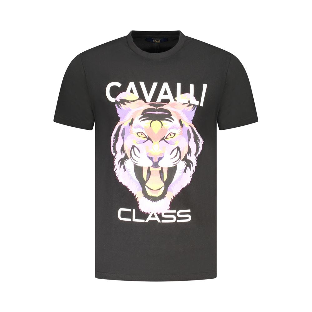 Black Cotton Men T-Shirt