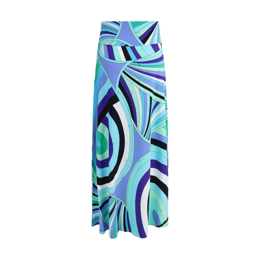 Iride print long Skirt