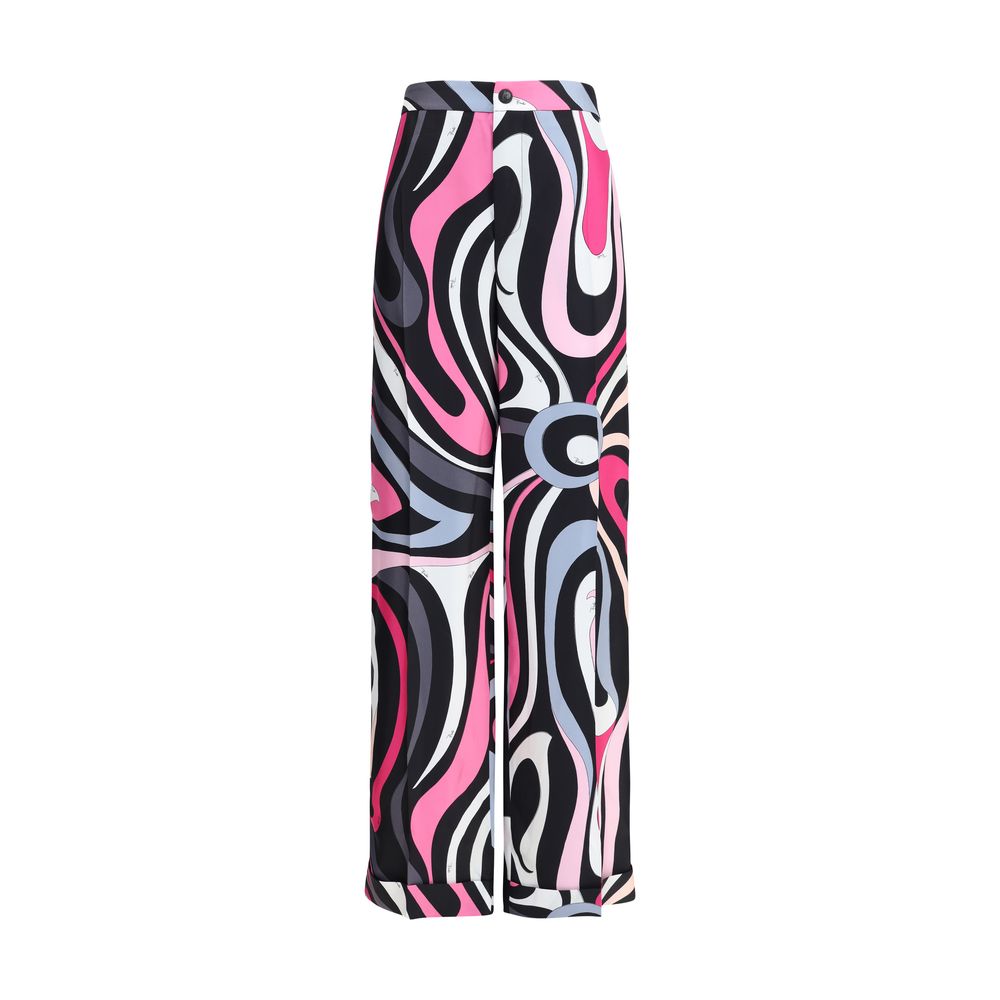 Marble print silk Pants