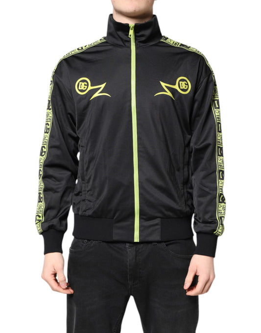 Black Logo Turtleneck Zip Bomber Jacket