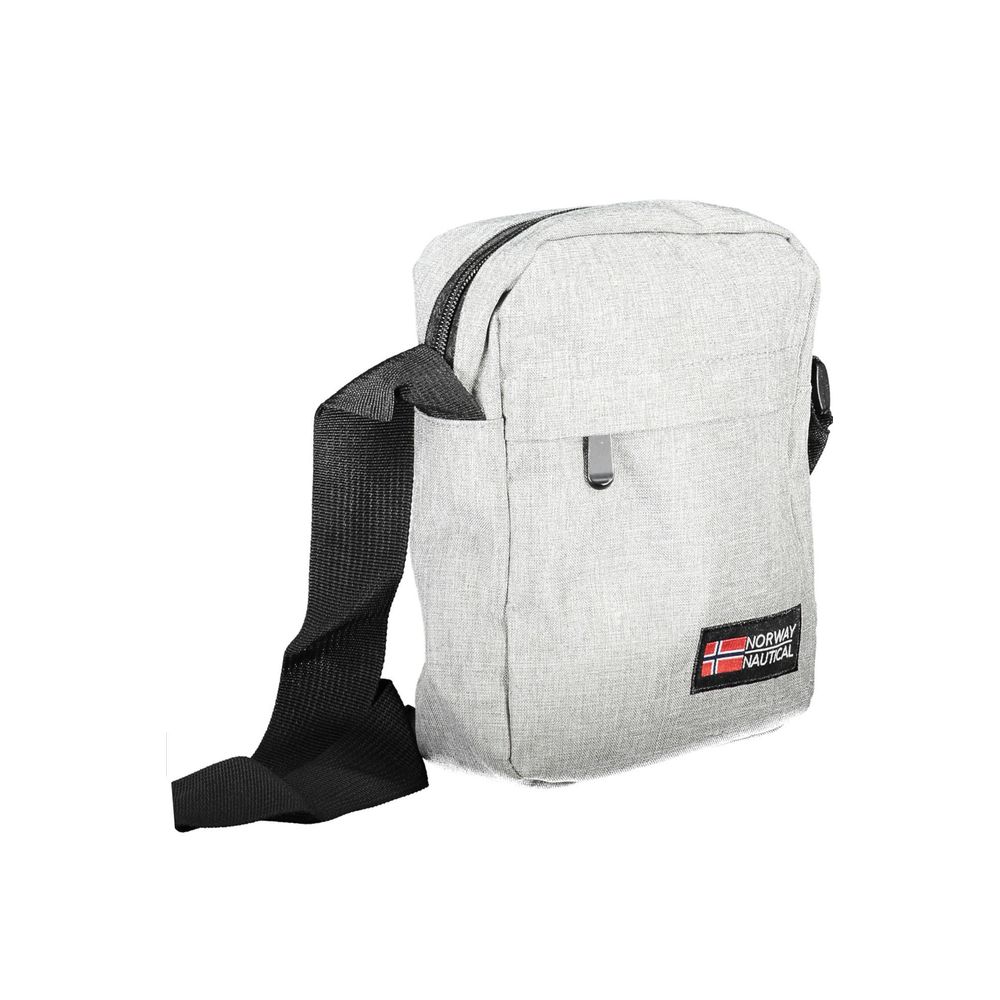 Gray Polyester Men Shoulder Bag