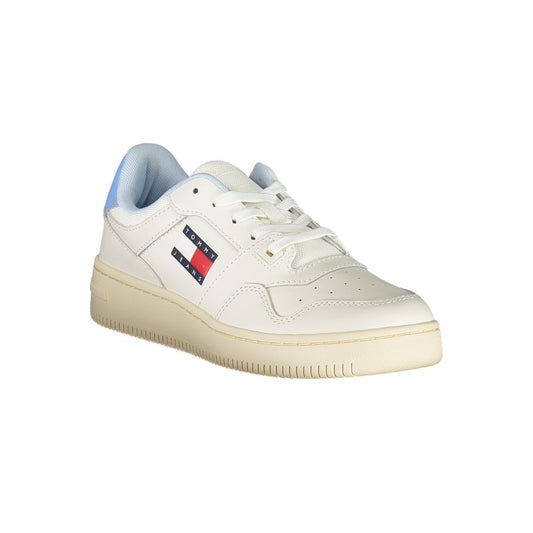 White Polyurethane Women Sneaker