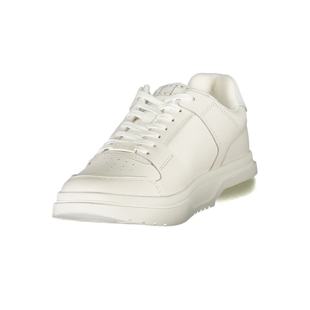 White Polyurethane Men Sneaker