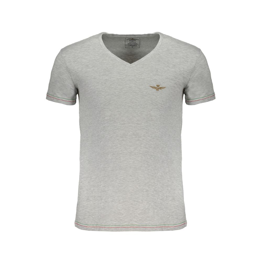 Gray Cotton Men T-Shirt