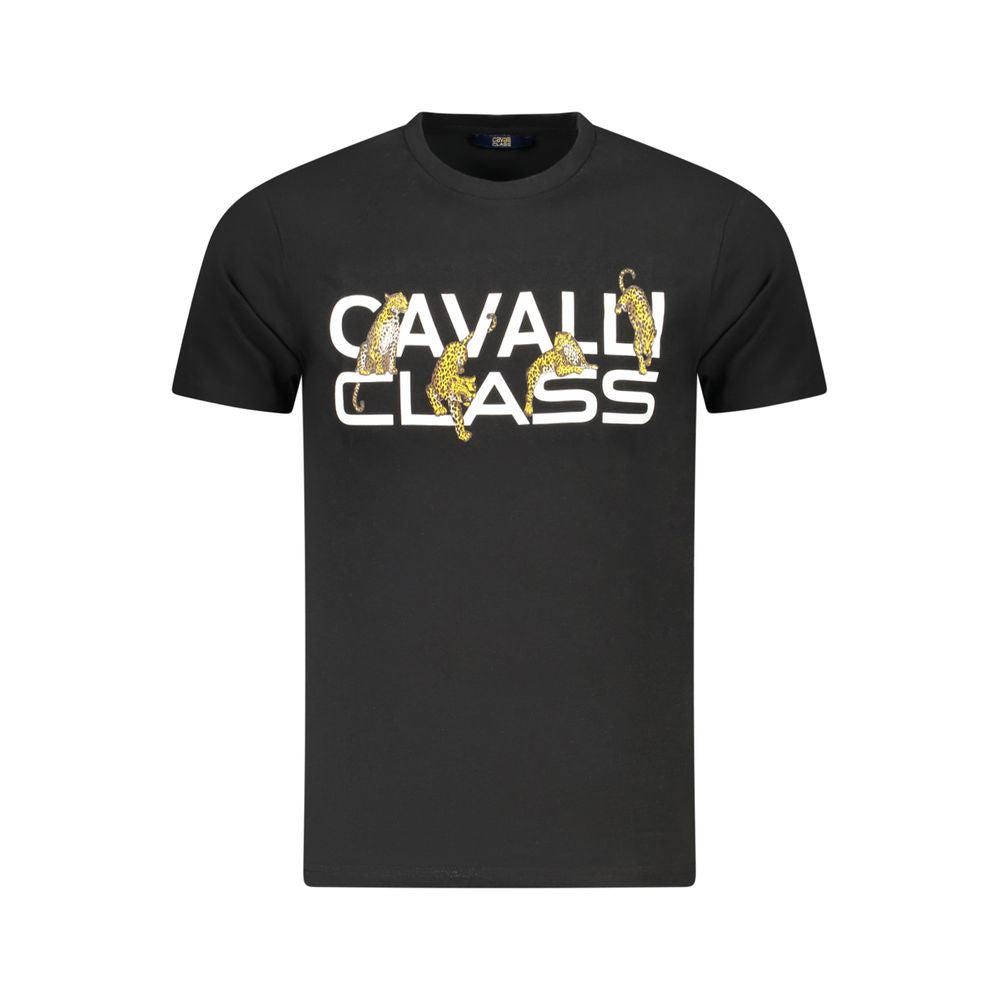 Black Cotton Men T-Shirt