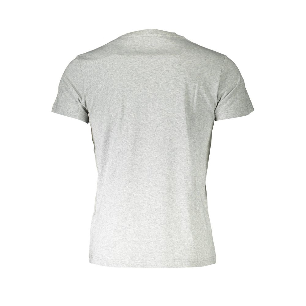 Gray Cotton Men Short-Sleeve T-Shirt