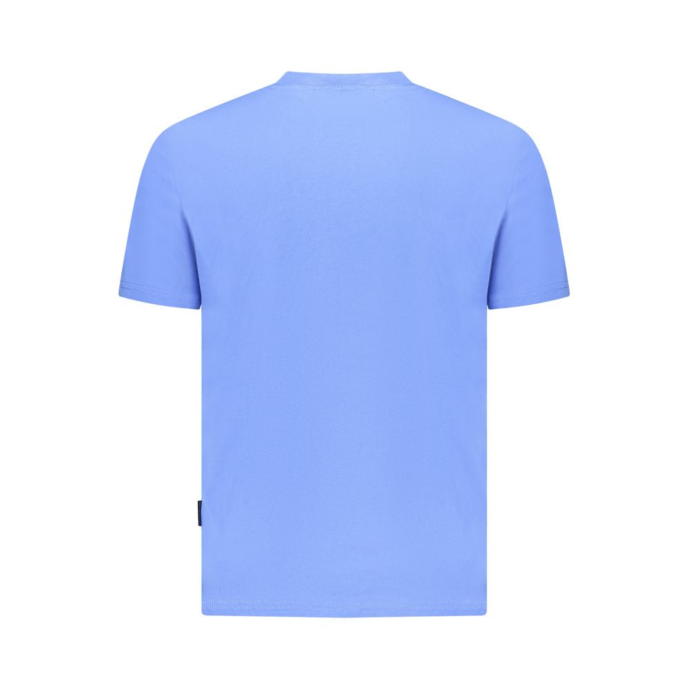 Blue Cotton Men T-Shirt