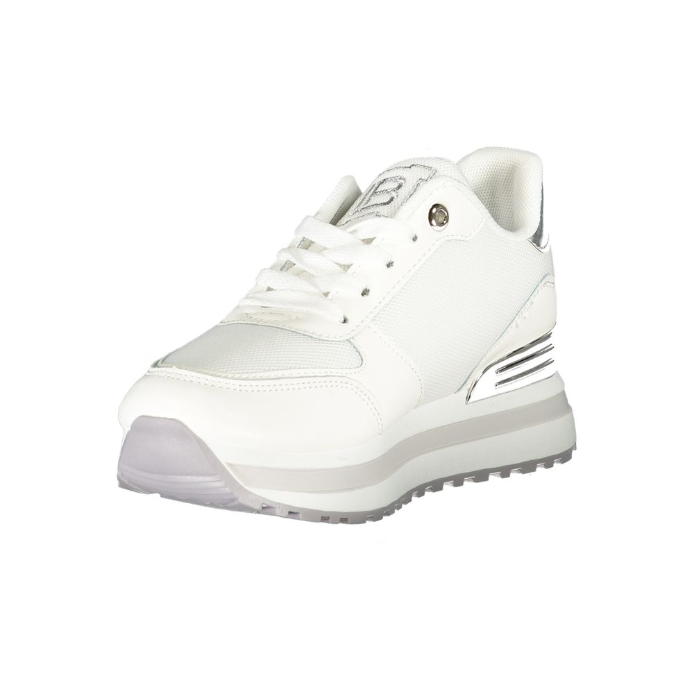 White Polyester Women Sneaker