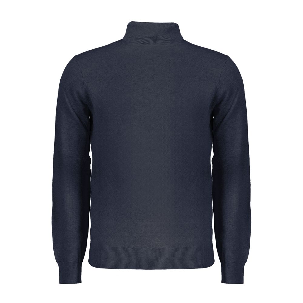 Blue Polyester Turtleneck