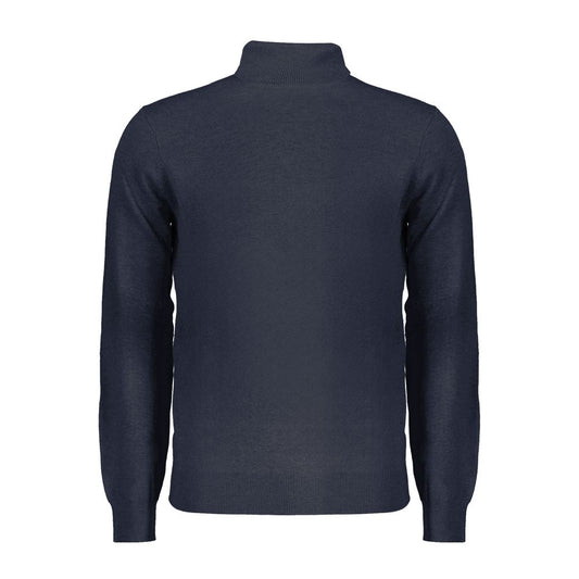 Blue Polyester Turtleneck