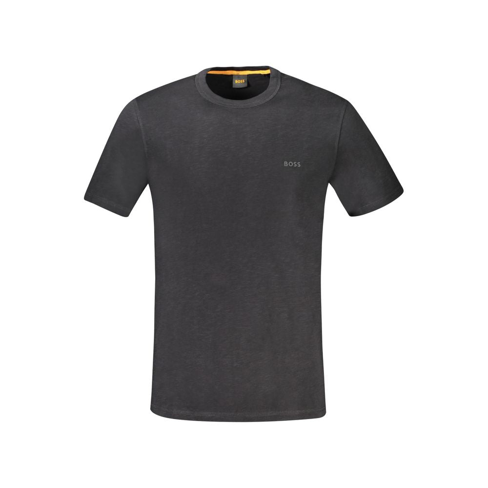 Black Cotton Men T-Shirt
